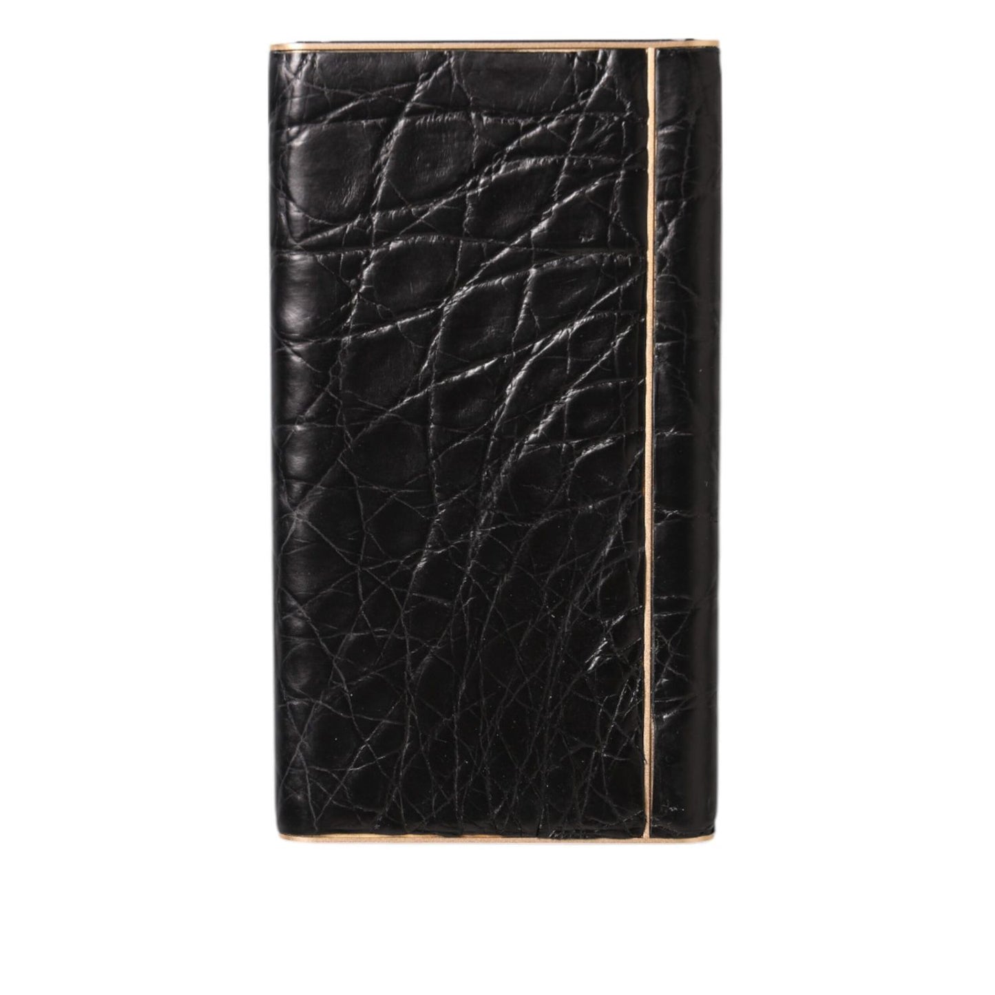 Dolce & Gabbana Black Leather Exotic 3000mAh Power Bank Charger USB with luxury skin-textured exterior.