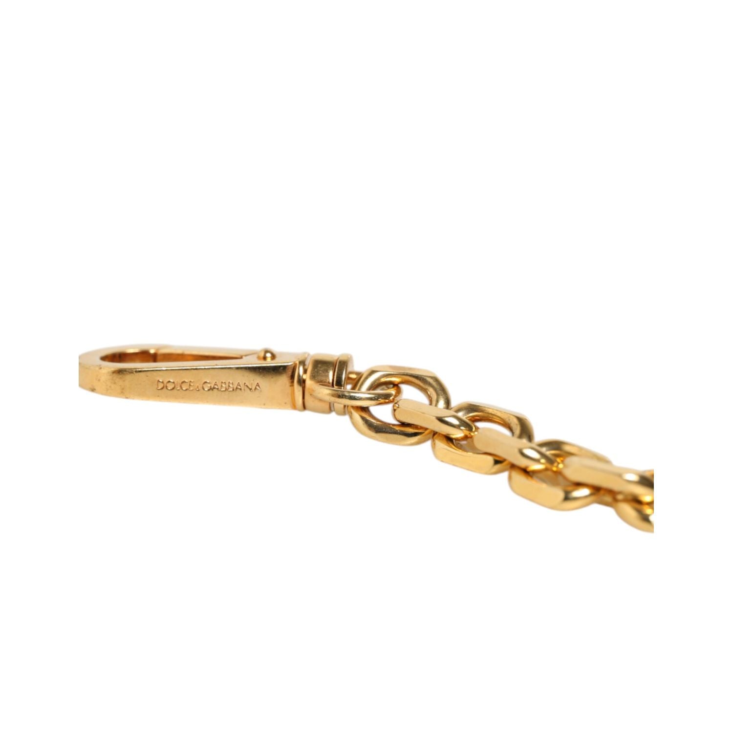 Dolce & Gabbana Black Leather Gold Chain Bag Accessory Shoulder Strap