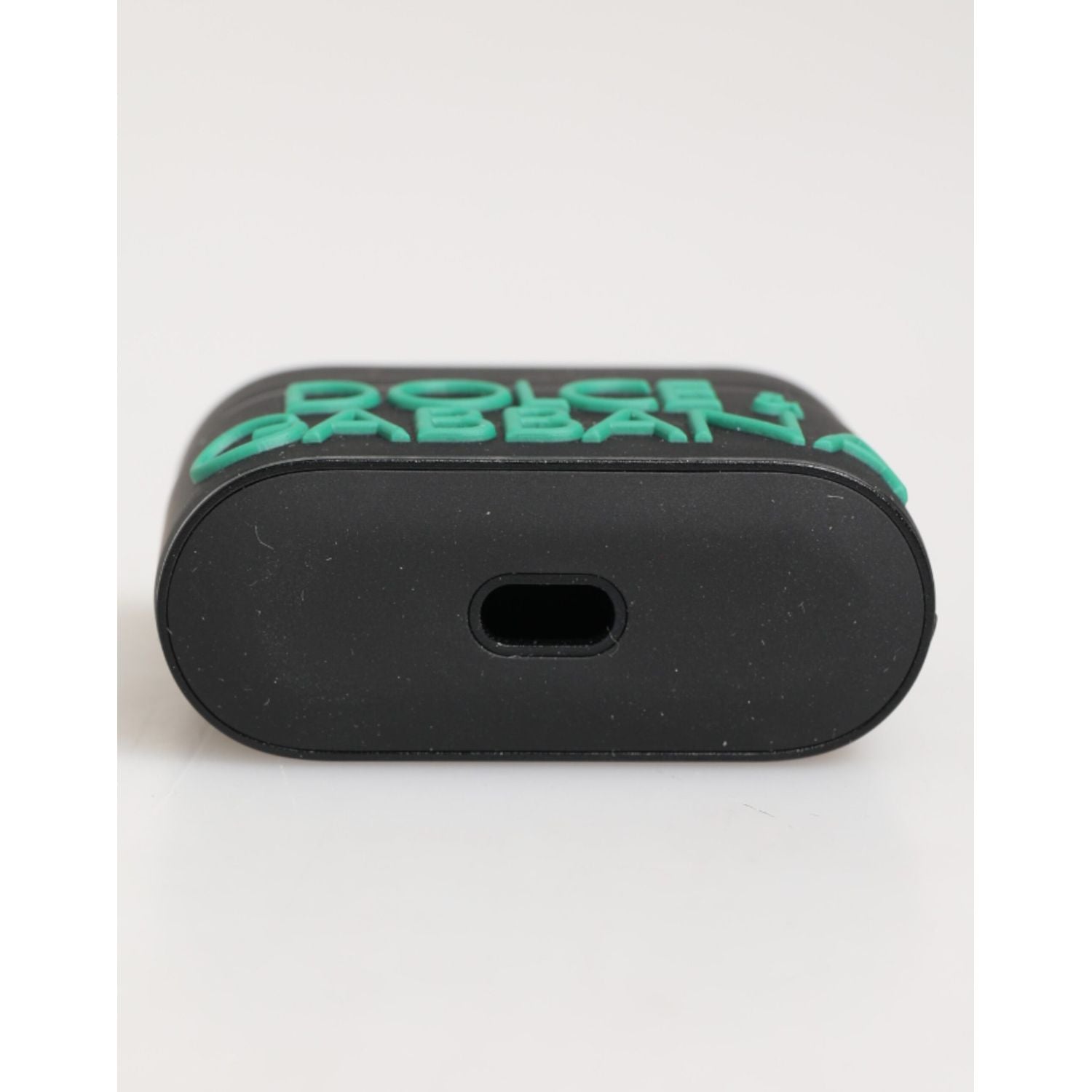 Dolce & Gabbana Black Mint Rubber Logo Embossed Accessory  Airpods Case