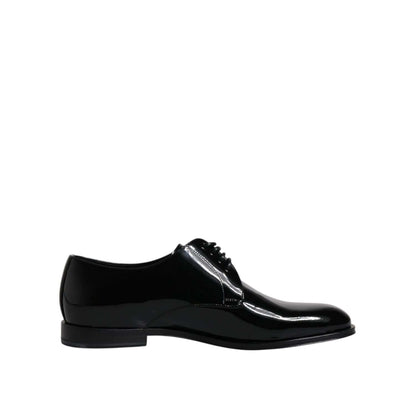 Dolce & Gabbana Black Patent Leather Derby Formal Dress Shoes