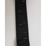 Dolce & Gabbana Black Polyester Stretch Rubberised DG Logo Men Keychain showing the embossed logo detail.