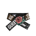 Dolce & Gabbana Black Stretch Multicolor Embellished Waist Belt