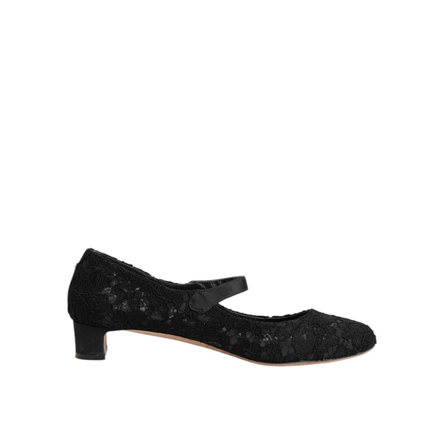 Dolce & Gabbana Black Vally Taormina Floral Lace Pumps Shoes