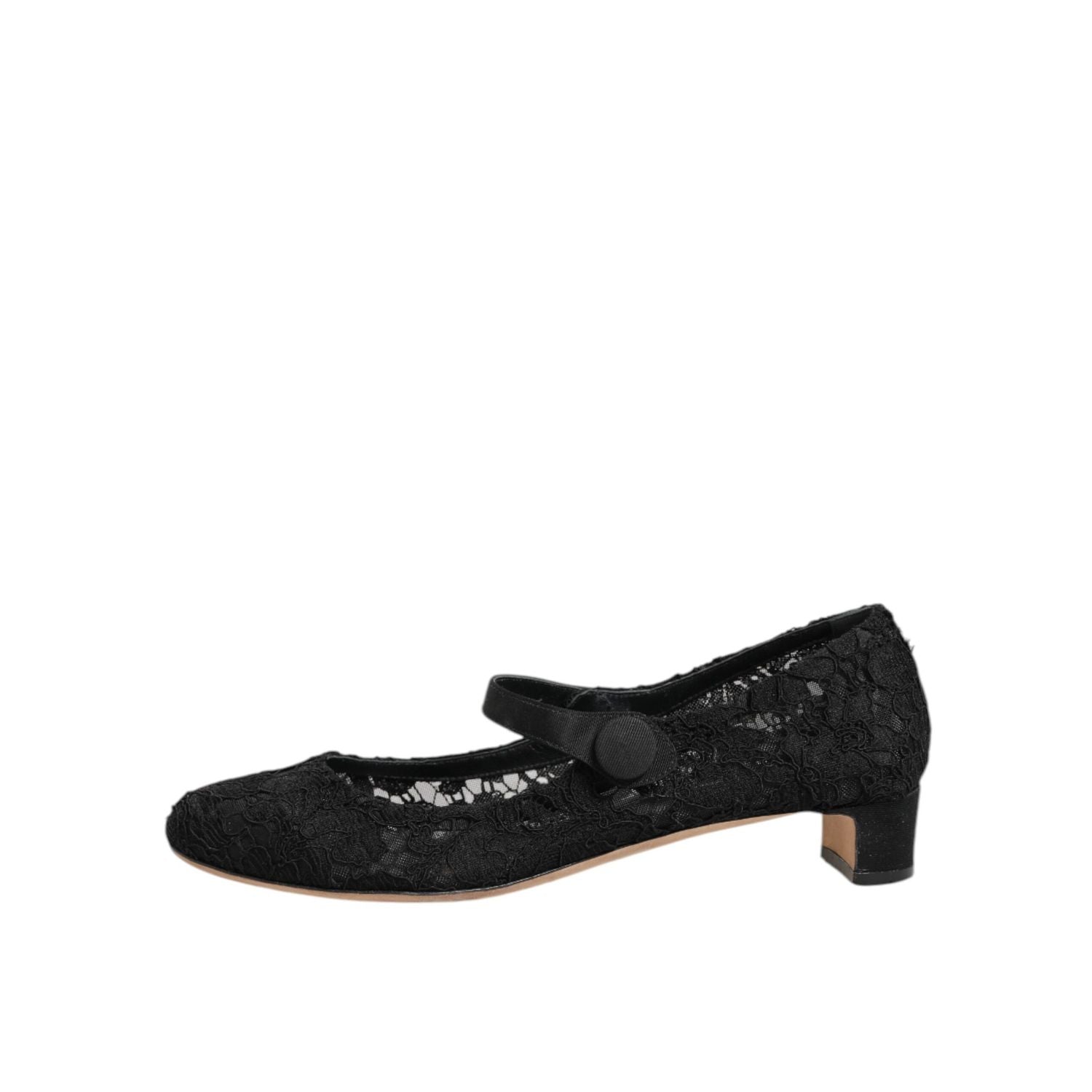 Dolce & Gabbana Black Vally Taormina Floral Lace Pumps Shoes