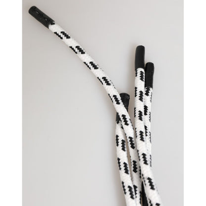 Dolce & Gabbana Black White Polyester Tape String DG Logo Keychain Keyring