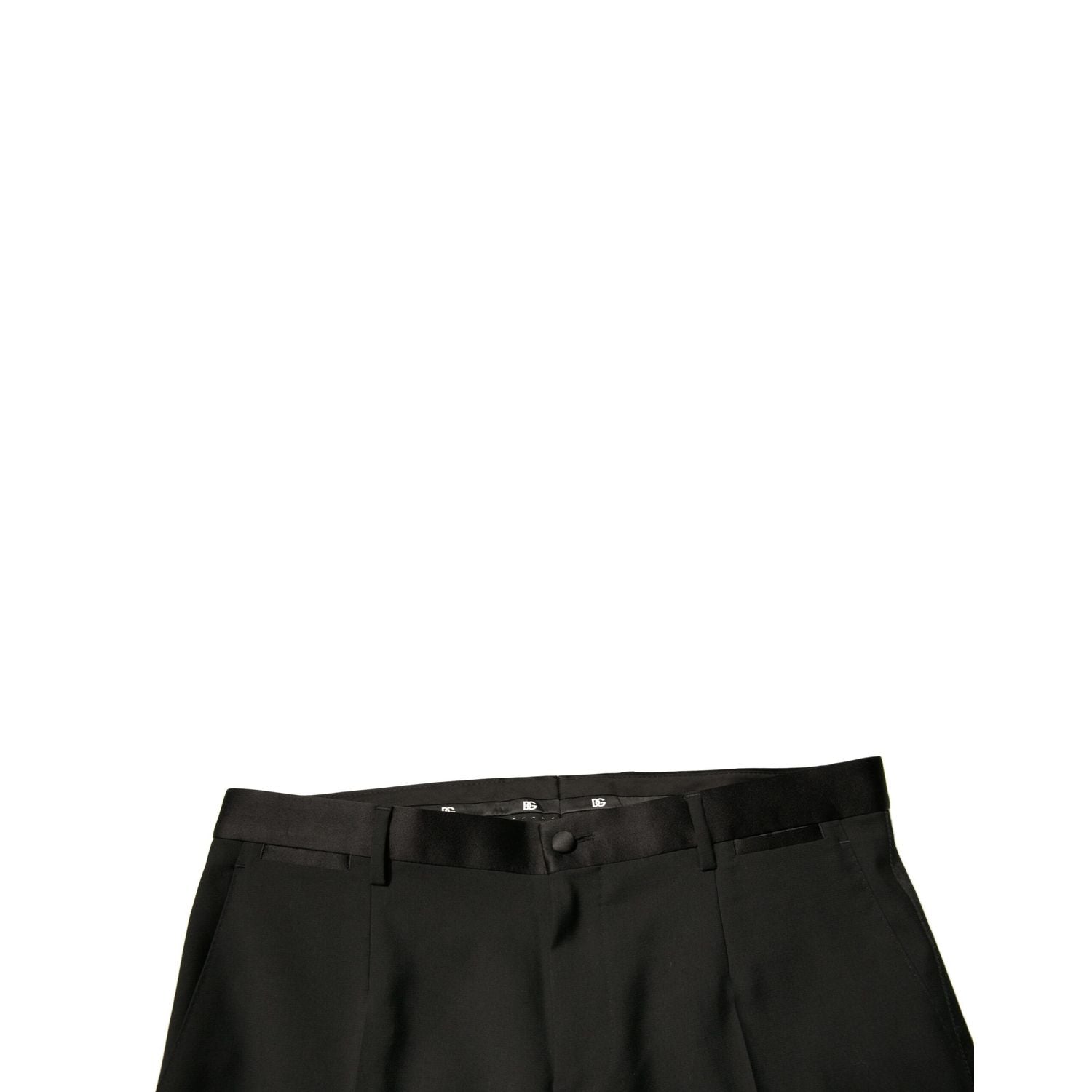 Dolce & Gabbana Black Wool Tapered Formal Dress Pants