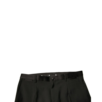 Dolce & Gabbana Black Wool Tapered Formal Dress Pants