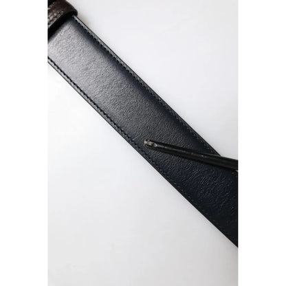 Dolce & Gabbana Blue Brown Leather Buckle Reversible Belt