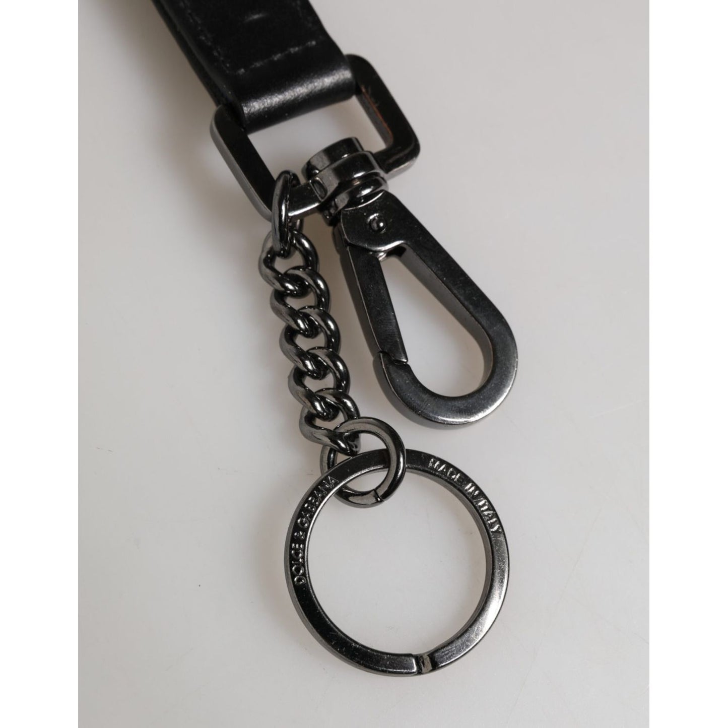 Dolce & Gabbana Blue Nylon Logo DG Crown Men's Holder Keychain Keyring with silver-tone hardware and nylon durability.