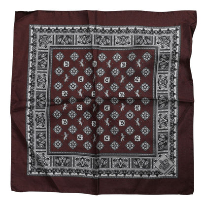 Dolce & Gabbana Bordeaux Bandana Silk Square Handkerchief Scarf