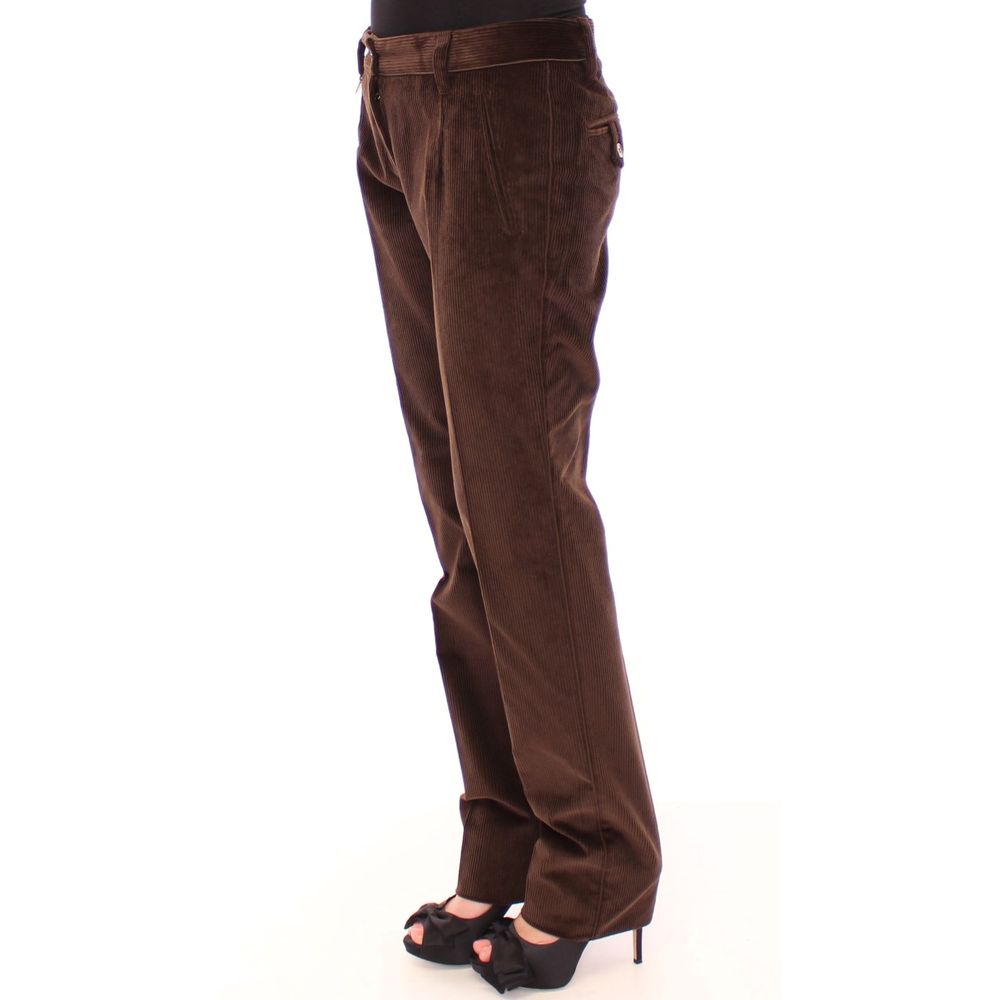 Dolce & Gabbana Brown Cotton Casual Pants