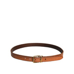 Dolce & Gabbana Brown Leather Gold Tone Metal Buckle Belt