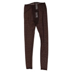 Dolce & Gabbana Brown Nylon Logo Lace Leggings Pants Underwear with Italian craftsmanship in soft, sheer fabric.