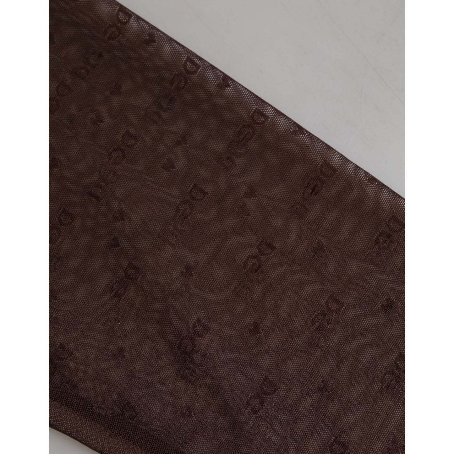 Dolce & Gabbana Brown Nylon Logo Lace Leggings Pants Underwear with intricate logo design, luxurious and comfortable fabric.