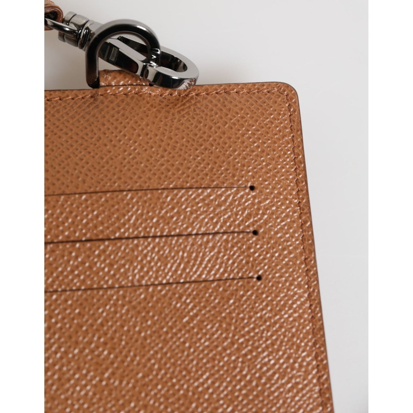 Dolce & Gabbana Dark Brown Leather Lanyard Logo Card Holder Men Wallet