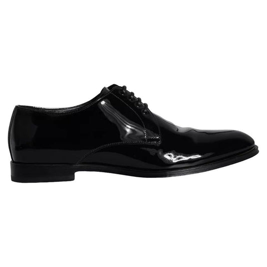 Dolce & Gabbana Black Calfskin Leather Derby Men Dress Shoes MV5704-42