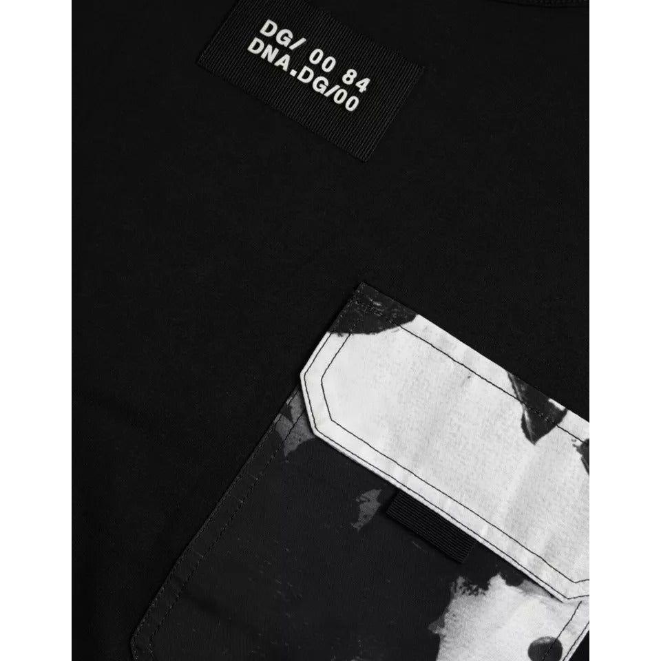 Dolce & Gabbana Black Cotton Pocket Short Sleeves Men T-shirt TSH86400-48