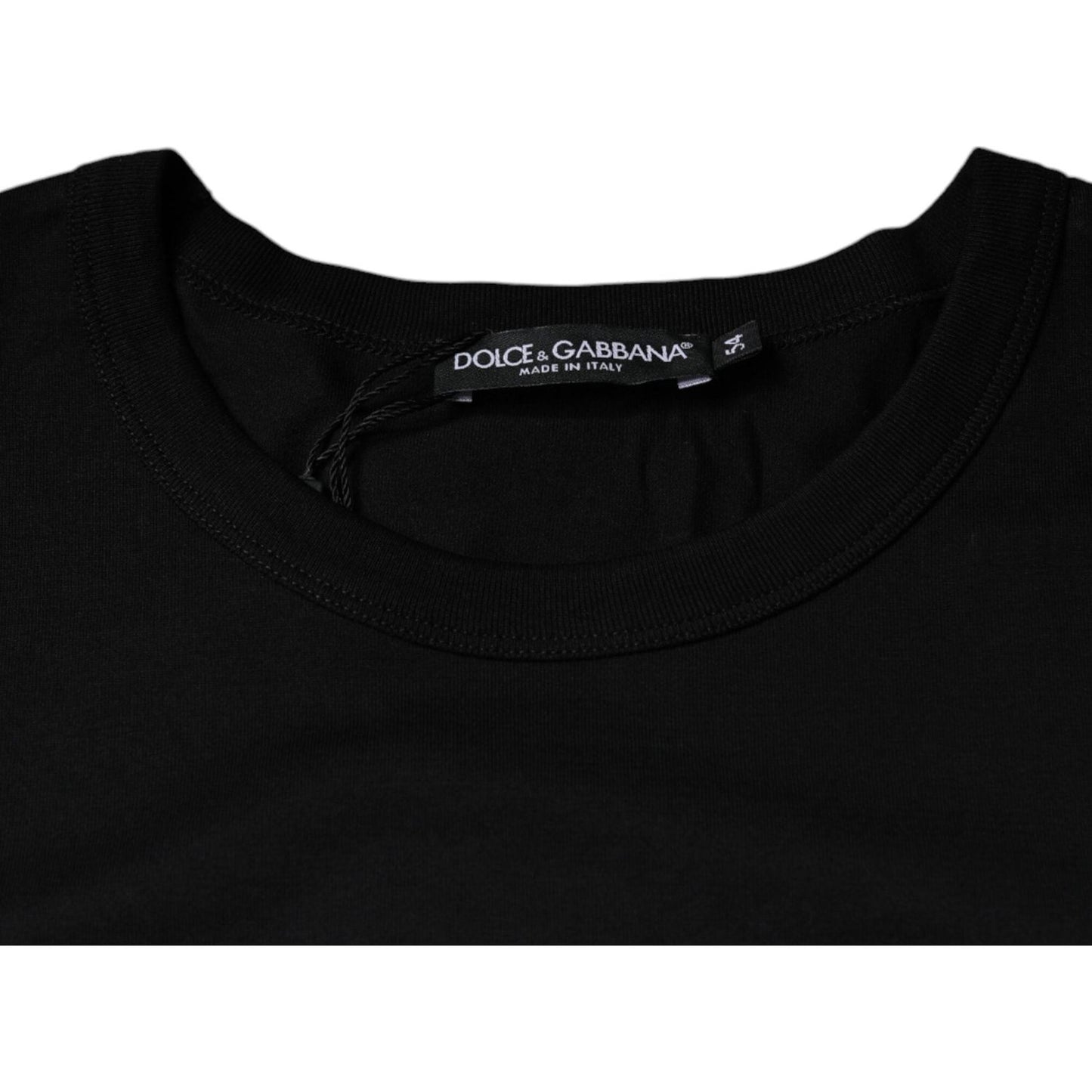 Dolce & Gabbana Black Cotton Shorts Sleeves Crewneck T-shirt TSH86907-54