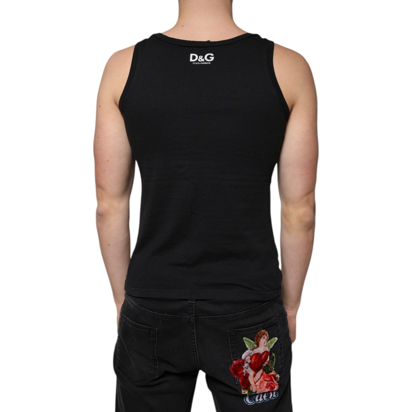 Dolce & Gabbana Black Cotton Tank Sleeveless Men T-shirt TSH83363-50