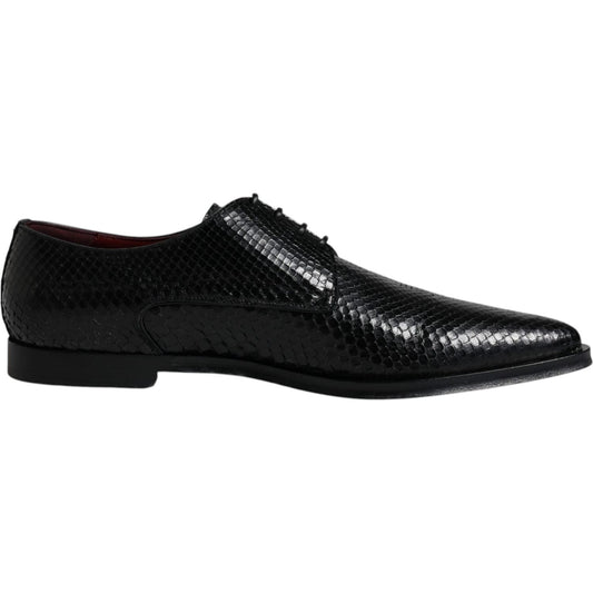 Dolce & Gabbana Black Leather Derby Formal Dress Shoes MV6311-45
