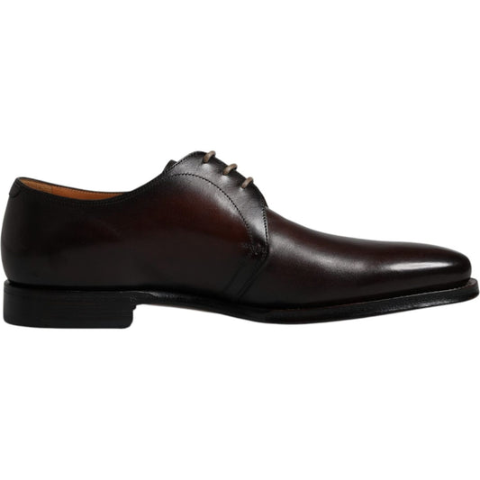 Dolce & Gabbana Black Leather Lace Up Men Derby Formal Shoes MV6333-44