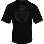 Dolce & Gabbana Black Logo Embossed Cotton Crew Neck T-shirt TSH86439-44