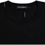 Dolce & Gabbana Black Logo Embossed Cotton Crew Neck T-shirt TSH86439-44