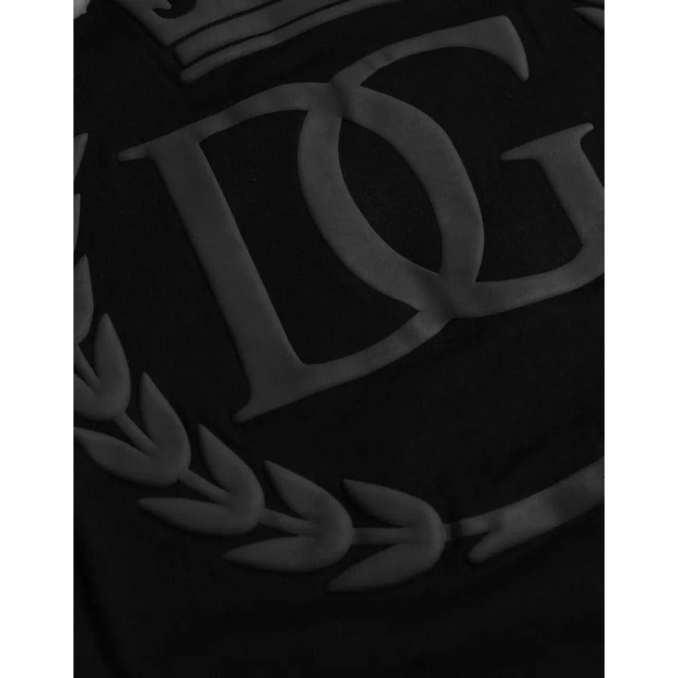 Dolce & Gabbana Black Logo Embossed Cotton Crew Neck T-shirt TSH86439-44