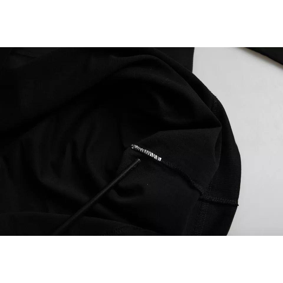 Dolce & Gabbana Black Logo Embossed Cotton Crew Neck T-shirt TSH86439-44