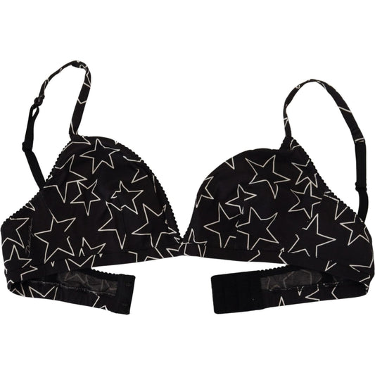 Dolce & Gabbana Black Millennials Star Non Wire Cotton Bra Underwear BIK1607-3