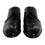Dolce & Gabbana Black Patent Leather Derby Men Dress Shoes MV5709-42.5