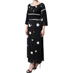Dolce & Gabbana Black Silk Daisy A-line Long Maxi Dress DR281316-40