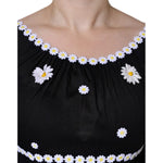 Dolce & Gabbana Black Silk Daisy A-line Long Maxi Dress DR281316-40