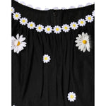 Dolce & Gabbana Black Silk Daisy A-line Long Maxi Dress DR281316-40
