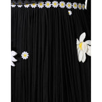 Dolce & Gabbana Black Silk Daisy A-line Long Maxi Dress DR281316-40