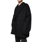 Dolce & Gabbana Black Wool Double Breasted Men Coat Jacket JKT4157-50