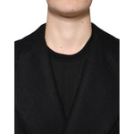 Dolce & Gabbana Black Wool Double Breasted Men Coat Jacket JKT4157-50