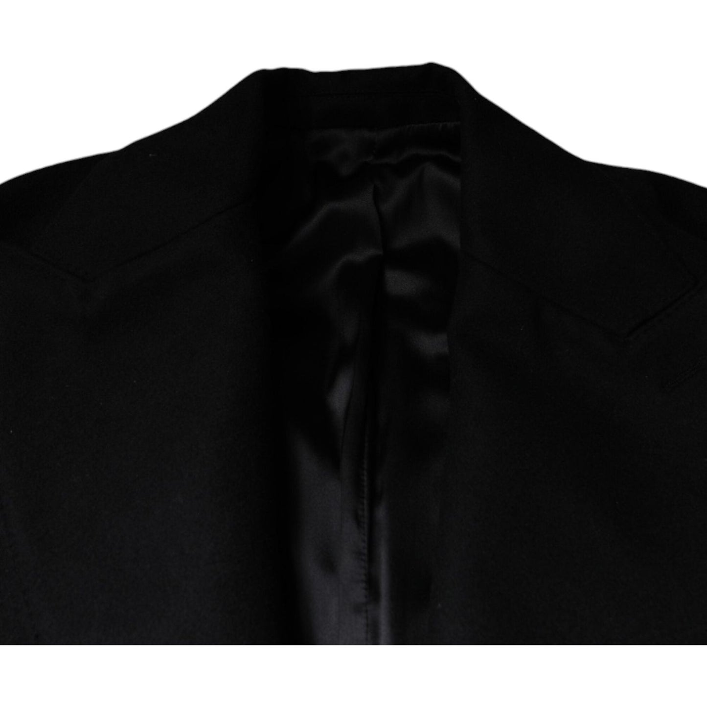 Dolce & Gabbana Black Wool Double Breasted Men Coat Jacket JKT4157-50