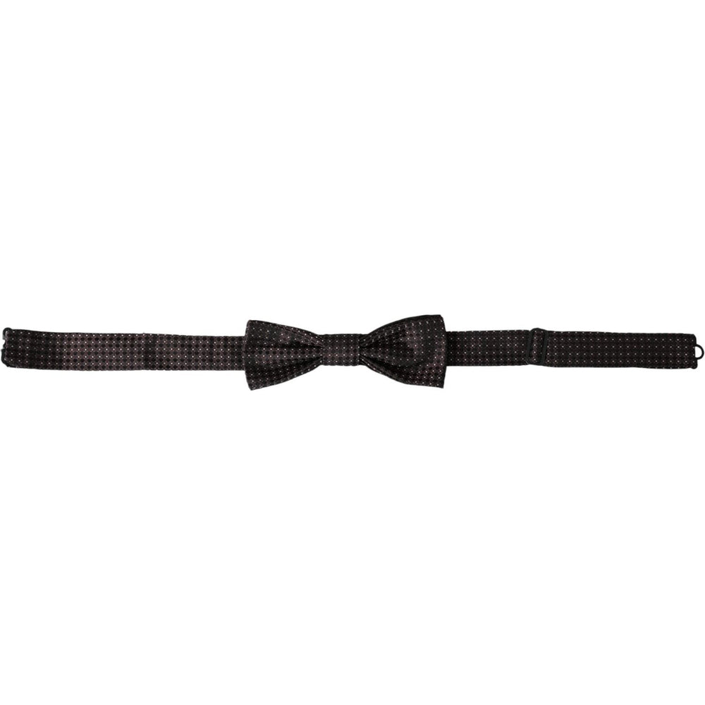 Dolce & Gabbana Brown Fantasy Silk Adjustable Neck Men Papillon Bow Tie FT3899