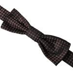 Dolce & Gabbana Brown Fantasy Silk Adjustable Neck Men Papillon Bow Tie FT3899