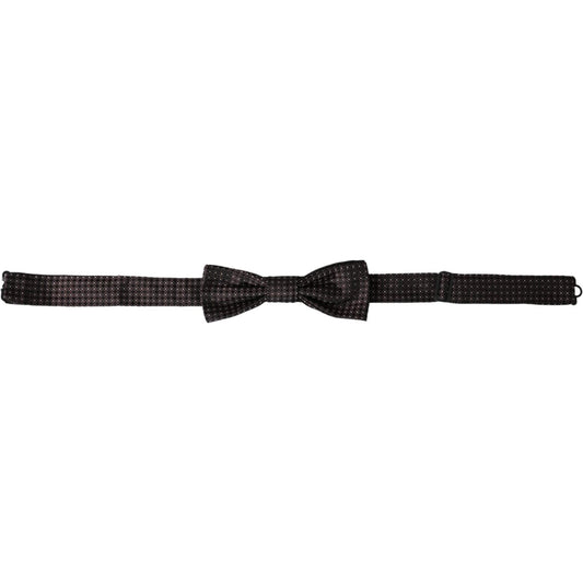 Dolce & Gabbana Brown Fantasy Silk Adjustable Neck Men Papillon Bow Tie FT3899