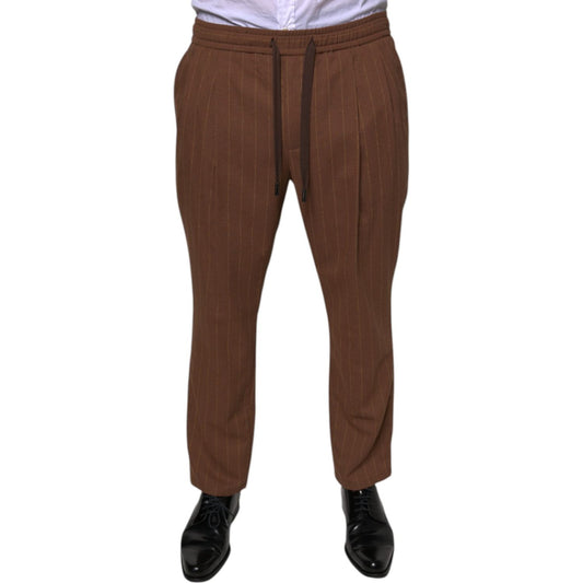 Dolce & Gabbana Brown Stripes Skinny Men Dress Pants PAN75350-48
