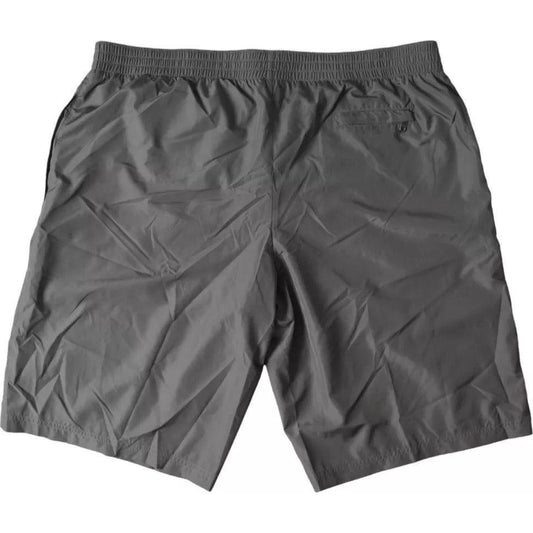 Dolce & Gabbana Dark Gray Polyester Beachwear Shorts Swimwear Men PAN75503-7