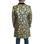 Dolce & Gabbana Elegant Gold Green Jacquard Sicilia Jacket 1728,67345645728,Dolce & Gabbana,Green,IT52 | XL,Jackets - Men - Clothing,Material: 70% Polyester 13% Cotton 10% Nylon 7% Metallized Fiber,Men,New with tags Dolce & Gabbana JKT2724- 52