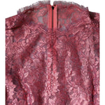 Dolce & Gabbana Fuchsia Floral Lace Long Sleeve Maxi Dress Dolce & Gabbana Maroon