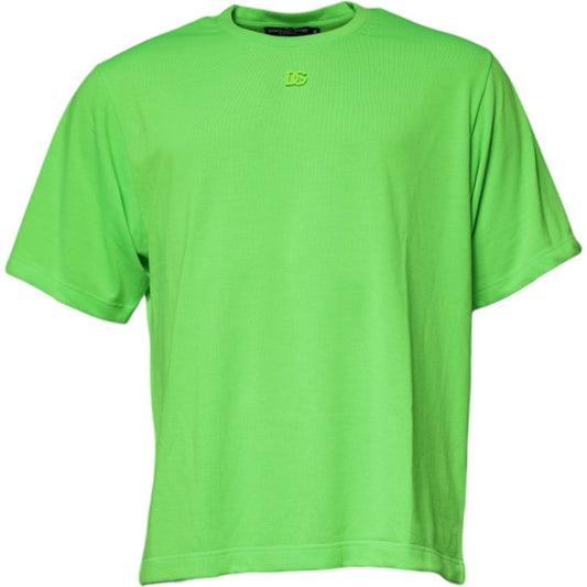 Dolce & Gabbana Green DG Logo Cotton Crew Neck T-shirt 1728,67345645728,Dolce & Gabbana,Green,IT50 | L,IT54 | XL,Material: 100% Polyester,Men,New with tags,T-Shirts - Men - Clothing Dolce & Gabbana TSH87526-50