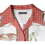 Dolce & Gabbana Multicolor Bread Print Collared Blouse Top TSH86545-44