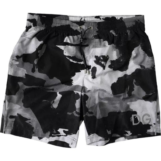 Dolce & Gabbana Multicolor Camouflage DG Logo Beachwear Shorts Swimwear PAN75509-3