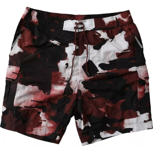 Dolce & Gabbana Multicolor Camouflage DG Logo Beachwear Shorts Swimwear PAN75511-3