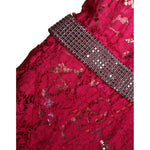 Dolce & Gabbana Pink Lace Crystal Sheath Long Gown Dress DR281285-42